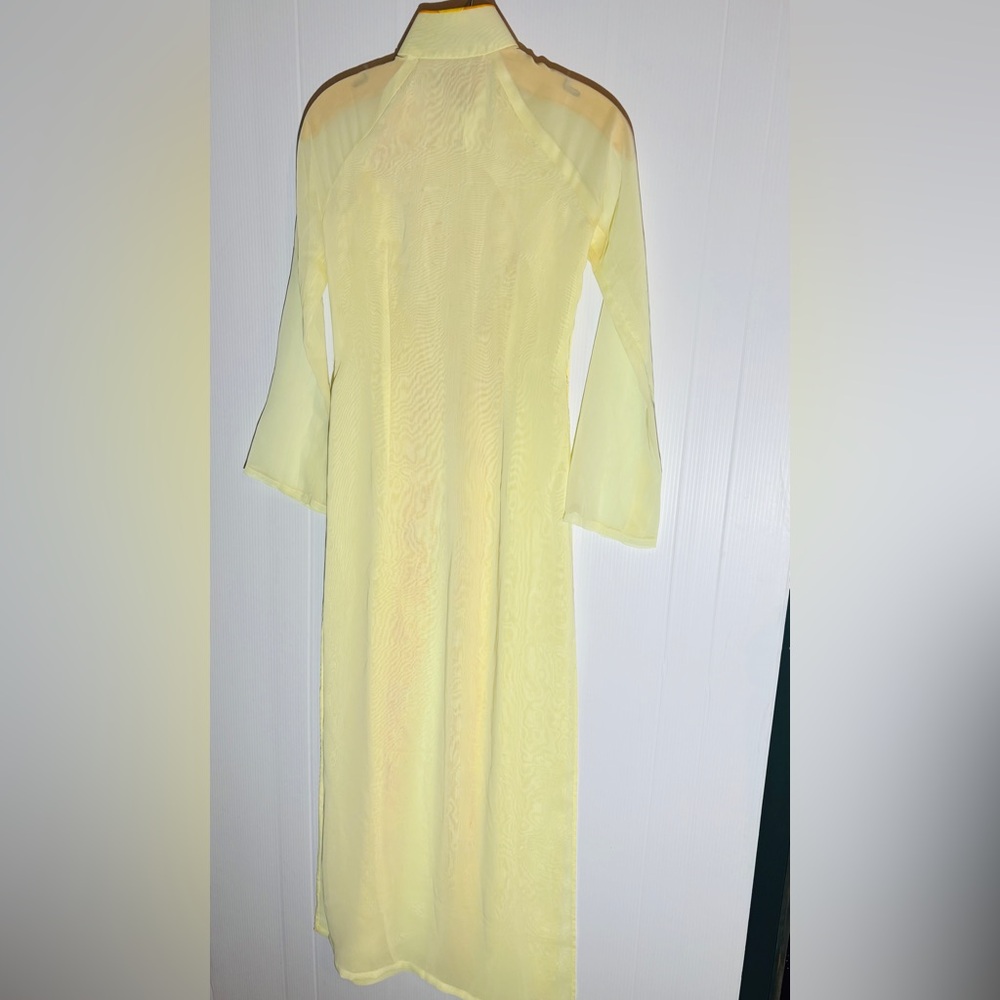 Handmade one of kind Yellow and Gold Long Dress size small - Picture 8 of 8
